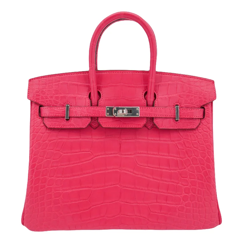 Hermès 25cm Birkin Rose Extreme Matte Alligator Palladium Hardware