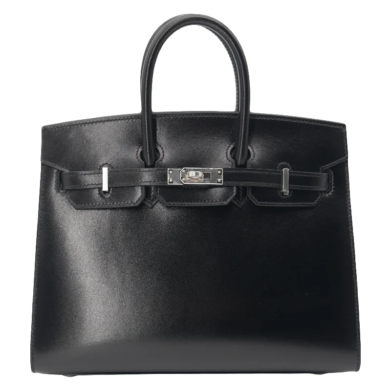 Hermès 25cm Birkin Sellier Black Box Calf Leather Palladium Hardware