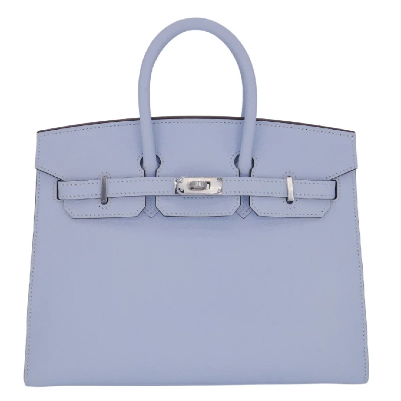 Hermès 25cm Birkin Sellier Bleu Brume Epsom Leather Palladium Hardware