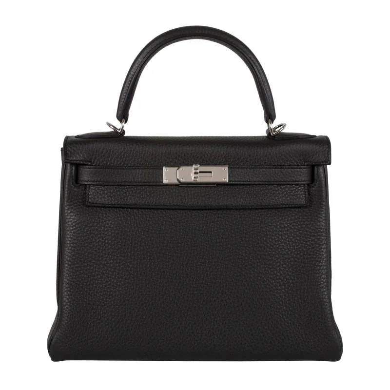 Hermès 28cm Kelly Retourne Plomb Clemence Leather Palladium Hardware