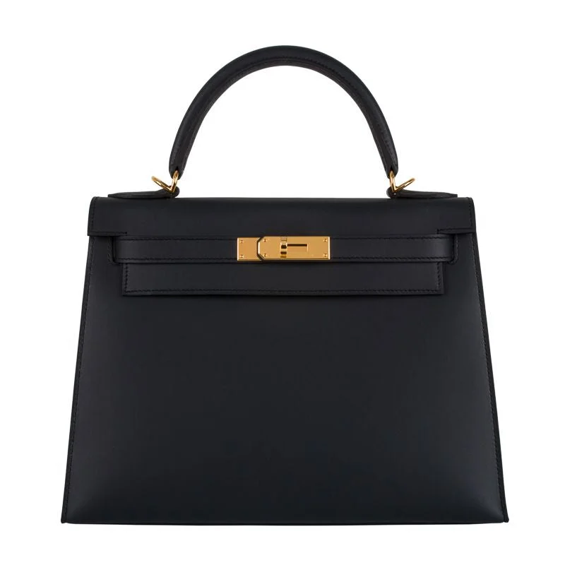 Hermès 28cm Kelly Sellier Bleu Obscur Amazone Sombrero Leather Gold Hardware