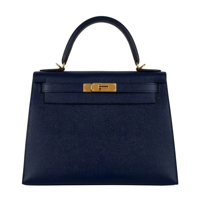 Hermès 28cm Kelly Sellier Bleu Saphir Epsom Leather Gold Hardware