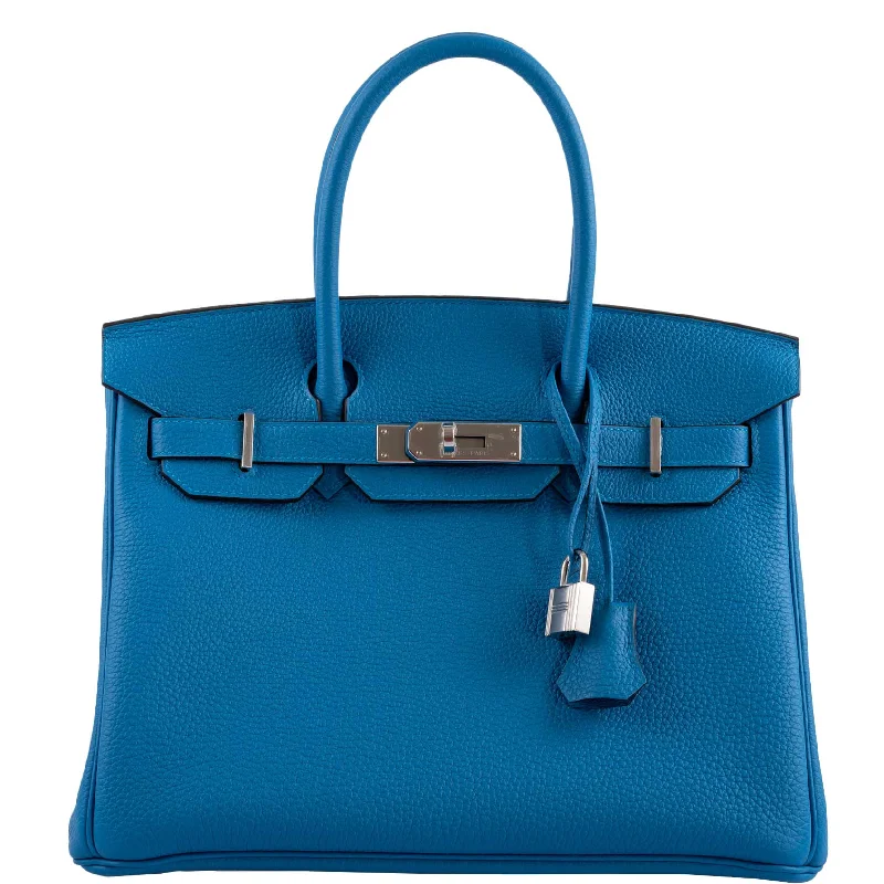 Hermès Birkin 30 Blue Zanzibar Togo with Palladium Hardware - 2020, Y