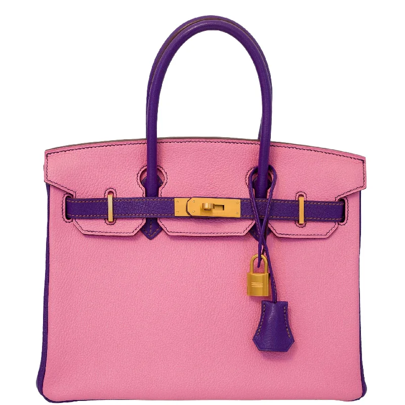 Hermès Birkin 30 HSS Rose Confetti & Anemone Chevre leather Brushed Gold Hardware - 2014, R Square