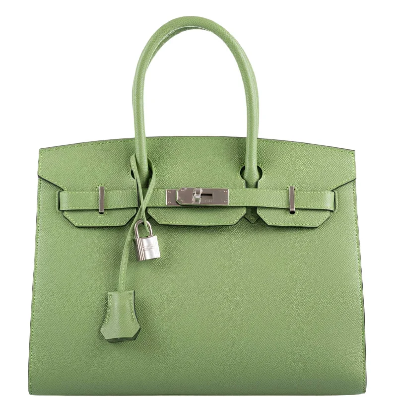 Hermès Birkin 30 Sellier Vert Criquet Madame Grain Palladium Hardware - 2020, Y