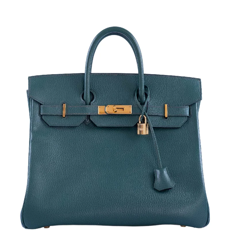 Hermès Birkin 32 HAC Vert Fonce Ardenne Leather Gold Hardware