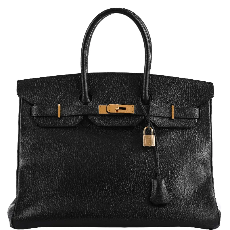 Hermès Birkin 35 Black Ardenne Gold Hardware - C Square