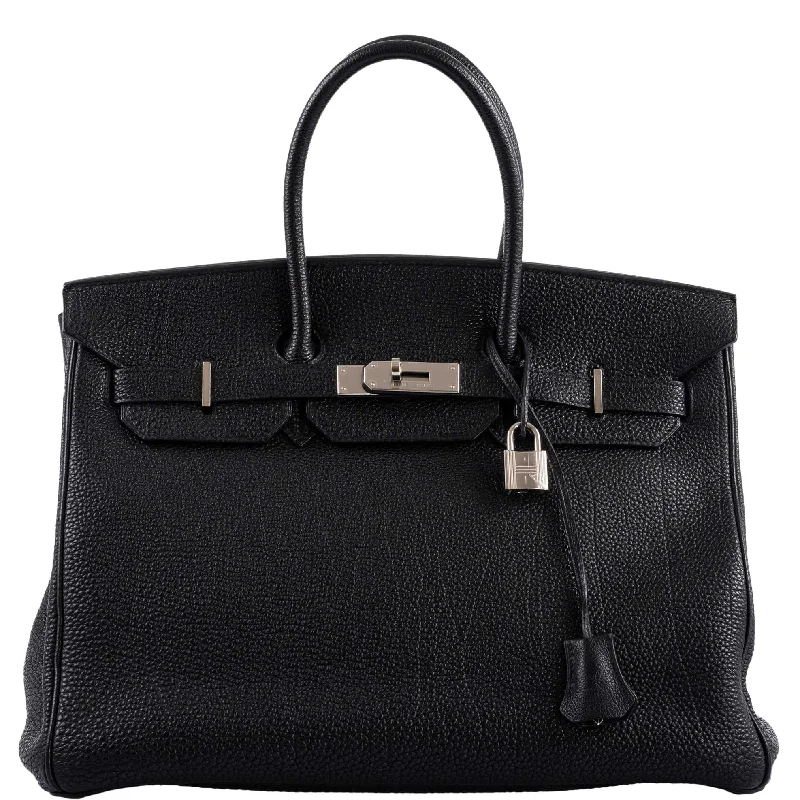 Hermès Birkin 35 Black Togo Palladium Hardware - 2003, Square G 