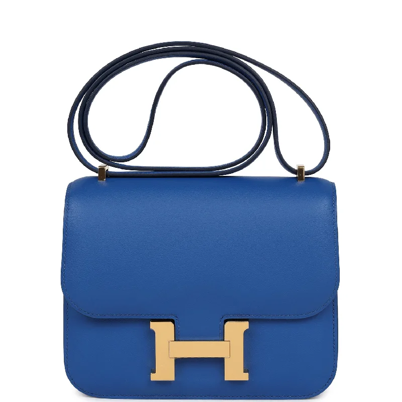 Hermes Constance 18 Bleu France Swift Gold Hardware