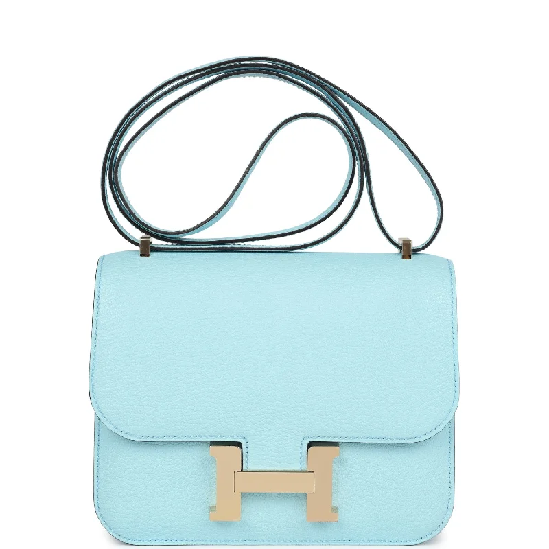 Hermes Constance 18 Bleu Zephyr Chevre Permabrass Hardware