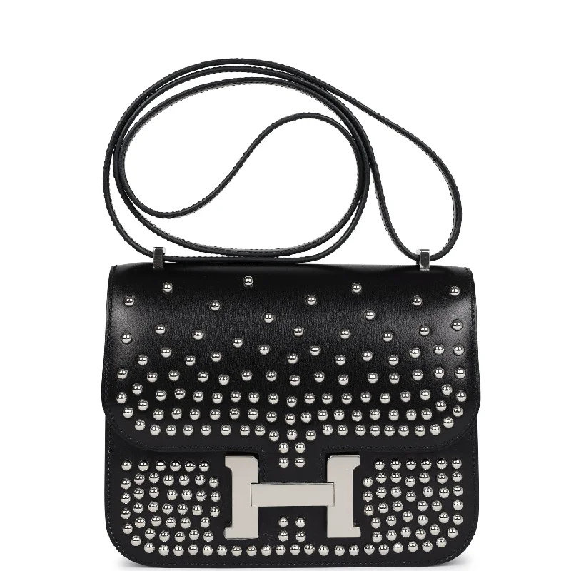 Hermes Constance 18 Clouté Black Box Palladium Hardware