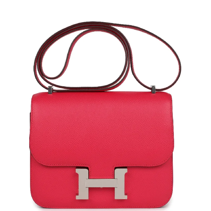 Hermes Constance 18 Rose Extreme Epsom Palladium Hardware