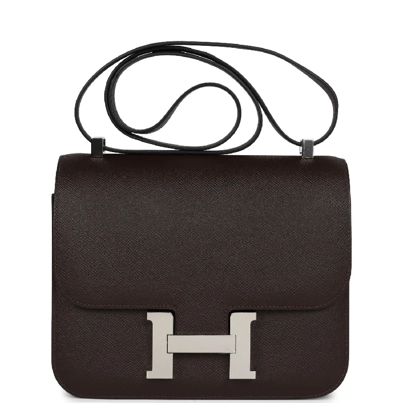 Hermes Constance 24 Chocolate Epsom Palladium Hardware