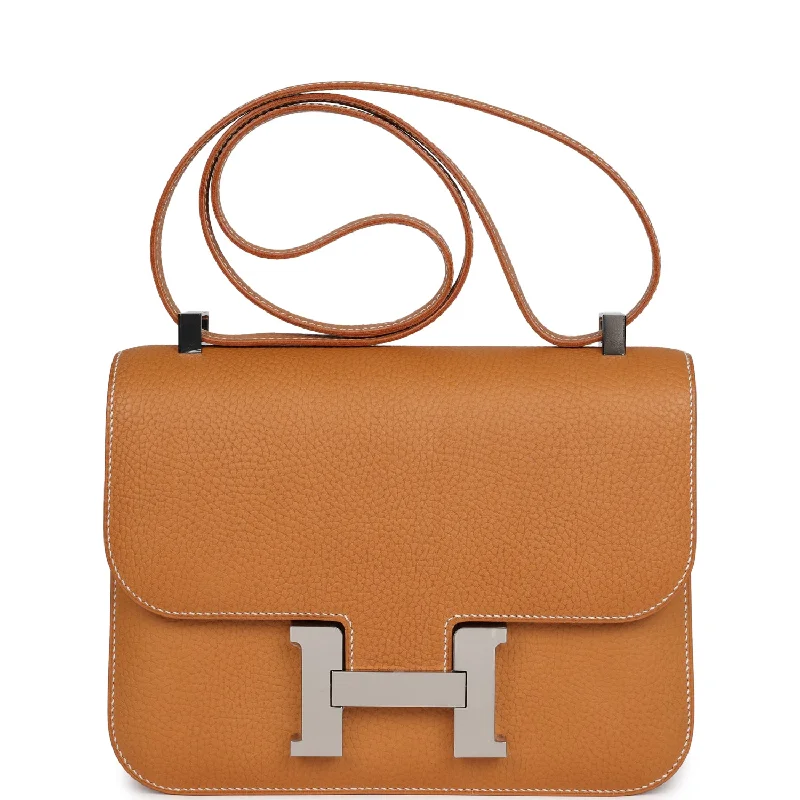 Hermes Constance 1-24 Naturel Sable Vache Naturel Graine Palladium Hardware