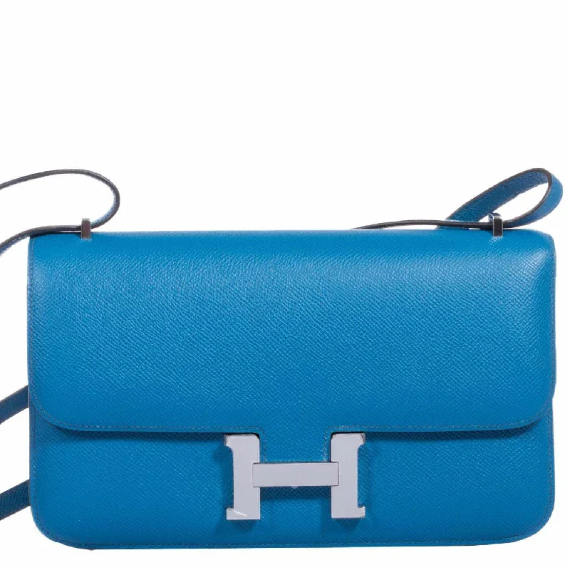 Hermès Constance Elan 25 Blue Izmir Epsom Palladium Hardware