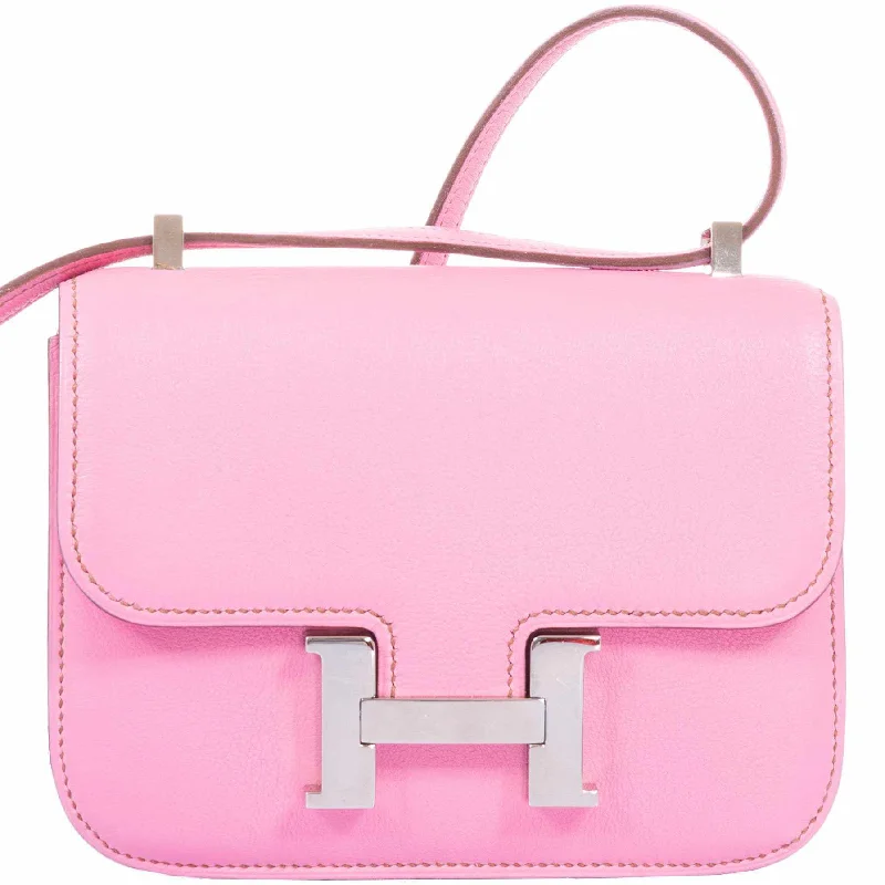 Hermès Constance Micro Rose Sakura Swift Palladium Hardware