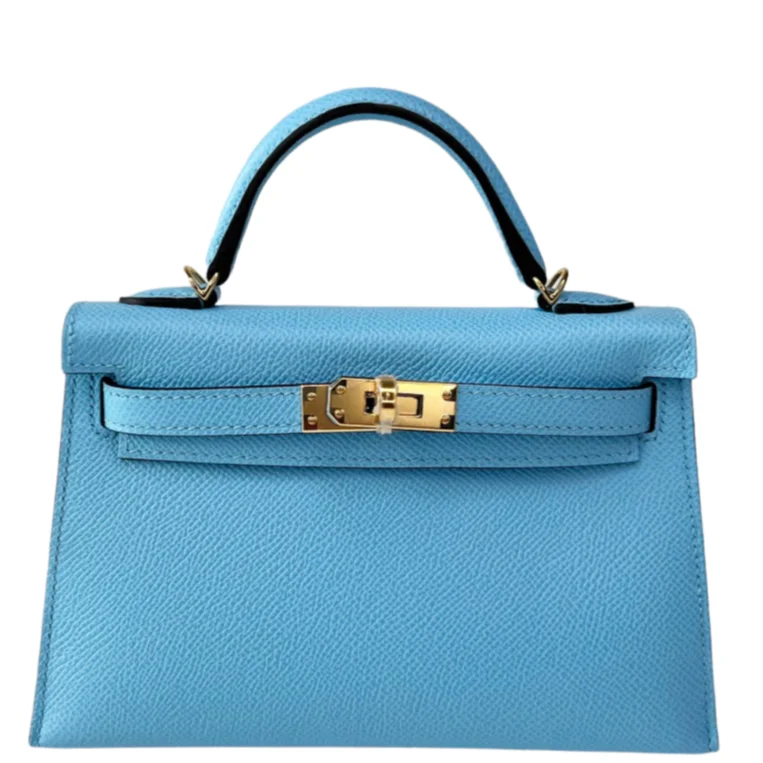 Hermès Kelly 20 Blue Celeste Epsom Gold Hardware