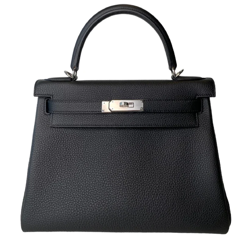 Hermes Kelly 28 Black Togo Retourne Palladium Hardware