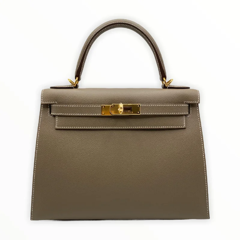 Hermès Kelly 28 Etoupe Epsom Sellier Gold Hardware