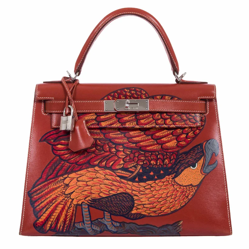 Hermès Kelly 28 Brick Box "The Falcon" Palladium Hardware * JaneFinds Custom Shop