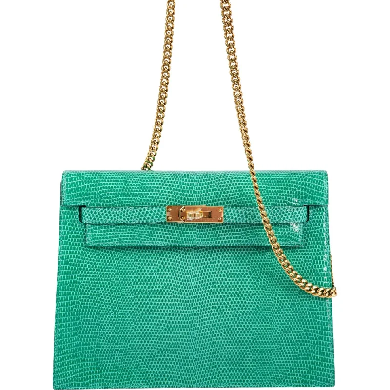 Hermès  Kelly Danse II Menthe Shiny Nilo Lizard Gold Hardware