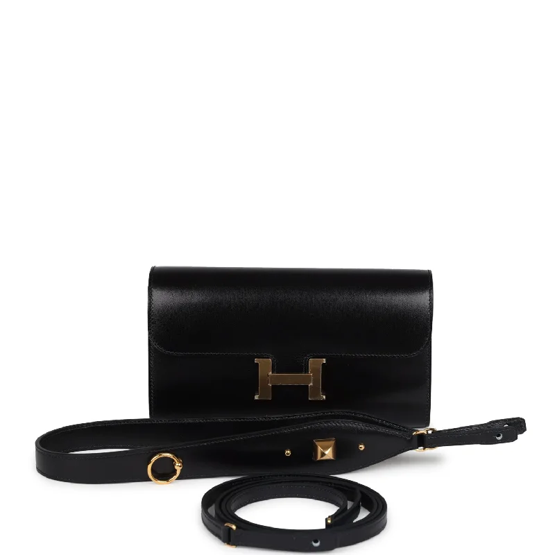 Hermes Rock Constance Wallet To Go Black Box Gold Hardware