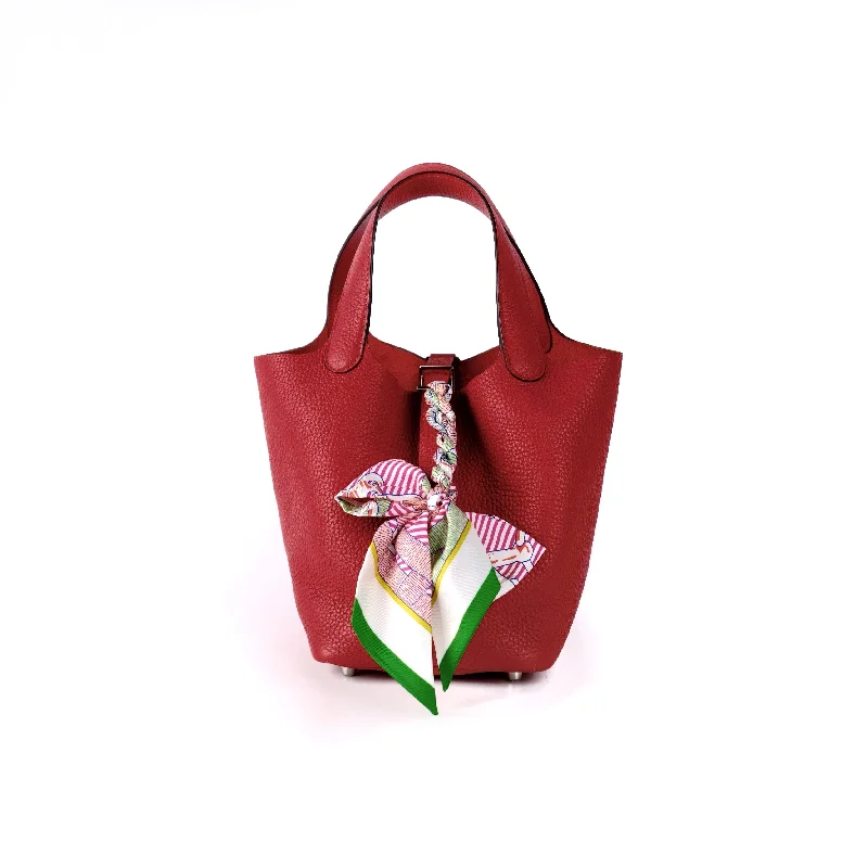 Hermes Picotin 18 Clemence Red- C Stamp