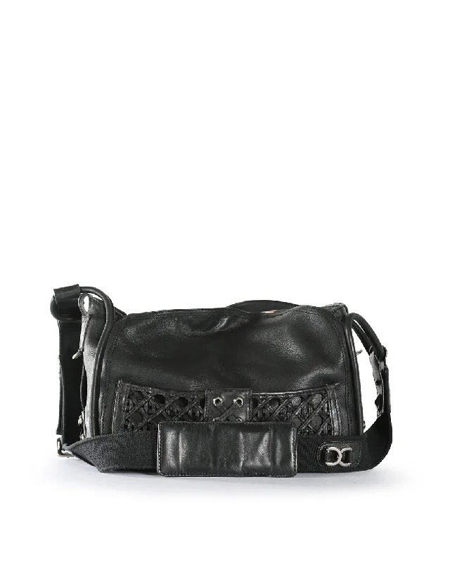 CHRISTIAN DIOR Black Leather Crossbody Bag