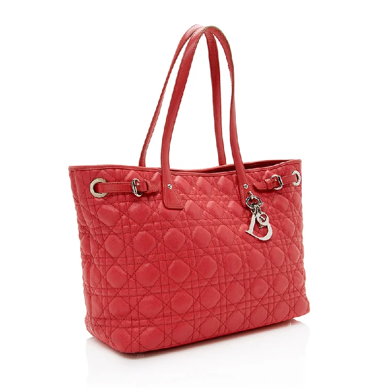 Dior Cannage Quilted Coated Canvas Panarea Medium Tote (14699)